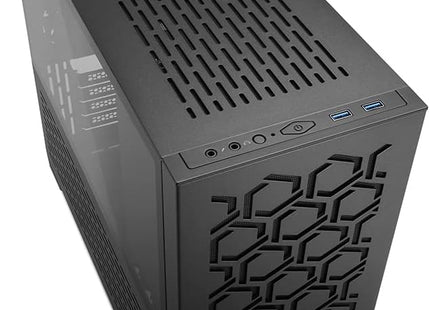 Case Sharkoon MS-Y1000 BK | mATX | Mid Tower | Panel Lateral Vidrio Templado | Diseño Compacto | Color Negro