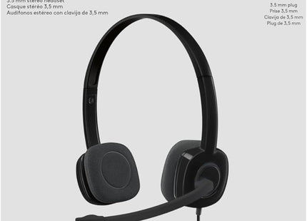 Headset Logitech H151 Stereo 3.5 Black | Cable 3.5mm | Sonido Estéreo
