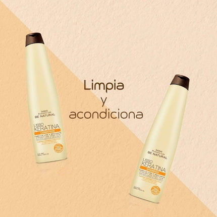 Shampoo Liso Keratina Placent Life | 350ml | Control de frizz y suavidad para cabello alisado