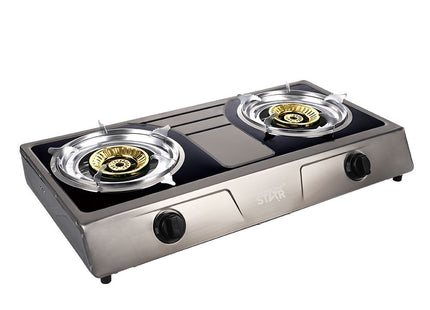 Cocina de gas WINNING STAR ST-9654 detalle del cabezal doble de hierro fundido