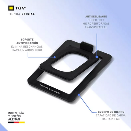 Soporte para Parlante Thonet & Vander Ziel | 150 x 165 mm | Capacidad 2.8 kg | Antideslizante | Antivibración