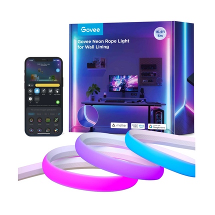 Luces Govee H6641 Neon Rope Light | 5 Metros | RGBIC | Wi-Fi + Bluetooth | Flexible | Para Pared