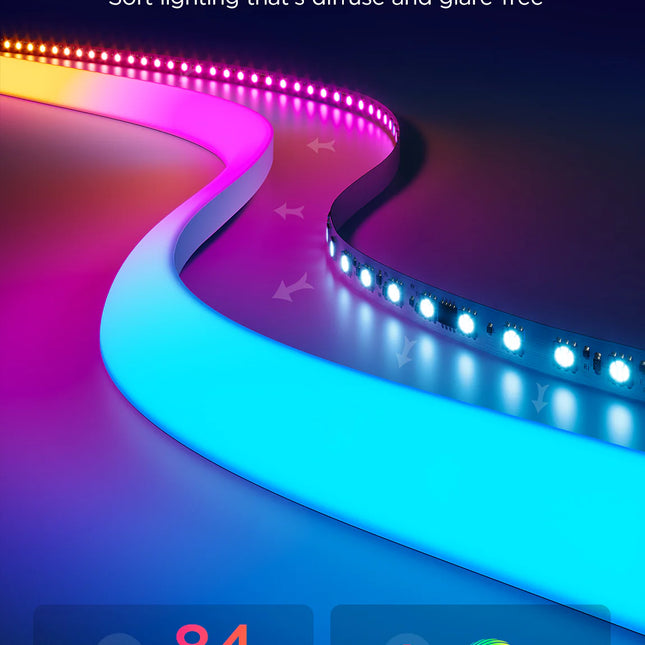 Luces Govee H6641 Neon Rope Light | 5 Metros | RGBIC | Wi-Fi + Bluetooth | Flexible | Para Pared