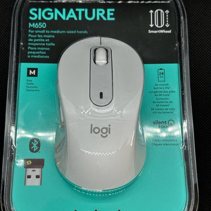 Mouse Logitech Signature M650 | Inalámbrico | Bluetooth + Receptor USB | 2000 DPI