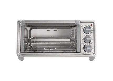 Horno Tostador Black+Decker TO4130‑1SDLA | 30 L (4 rebanadas) | 1150 W | 5 Funciones | Convección Natural Eventoast™ | Inox