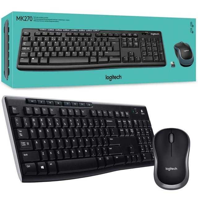 Teclado y Mouse Combo Inalámbrico Logitech MK270 | Diseño Compacto | Conexión USB