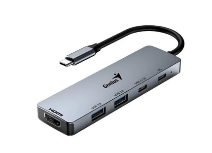 Hub Genius RS2 UH-500 | 4 Puertos USB 3.0 | Alámbrico | Color Gris | Transferencia de alta velocidad