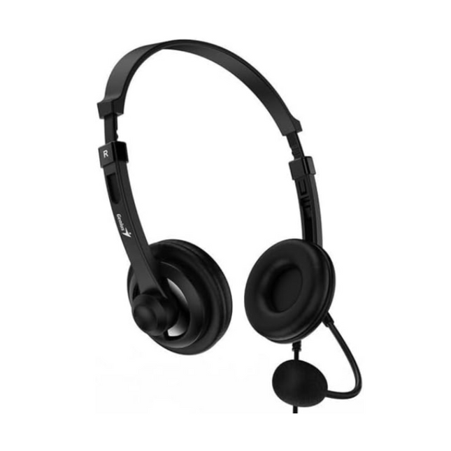 Headset Genius HS-100U | Alámbrico USB | Micrófono Ajustable | Controles en el Cable | Negro