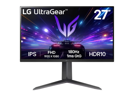 MONITOR 27'' GAMING LG ULTRAGEAR FHD IPS 1920 x1080 180Hz 1MS NEGRO 27GS65F-B