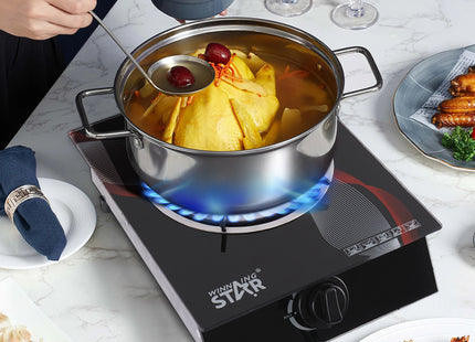 Winning Star cocina de gas 1 quemador vidrio negro, ST-9657