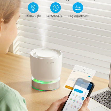Difusor Aromático Smart con Luces RGBIC | Control Inteligente | Aromaterapia | Sincronización de Luces