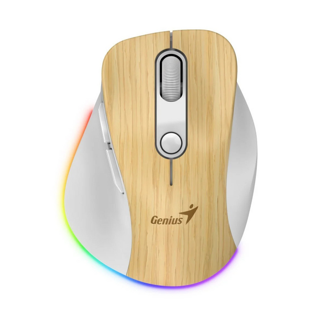 Mouse Genius Ergo 9000S Pro RGB | Inalámbrico | Bluetooth | 2400 DPI | 6 Botones | Iluminación RGB | Ergonómico