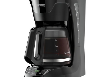 Cafetera Black+Decker CM1110B-LA | 12 Tazas | 975 W | Programable 24 h | Vortex™ | Negro