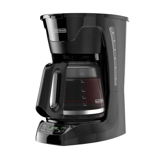 Cafetera Black+Decker CM1110B-LA | 12 Tazas | 975 W | Programable 24 h | Vortex™ | Negro