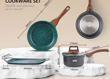 Set de Ollas Winning Star ST-5214, Aluminio, 4 Piezas