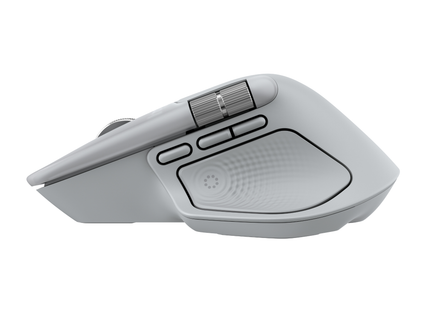 Mouse Logitech MX Master 4 vista diagonal mostrando conectividad Bluetooth 5.1