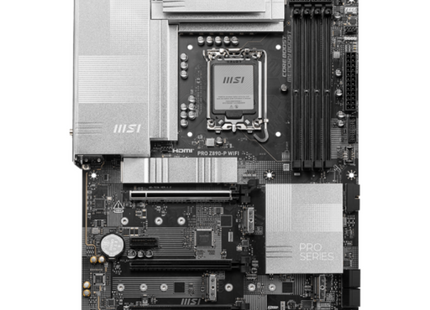 Tarjeta madre MSI PRO Z890-P WiFi vista frontal completa con slots DDR5 y conectores