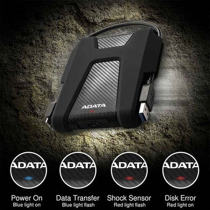 Disco Duro Externo ADATA HD680 AHD680-2TU31-CBK | 2TB | 2.5” | USB 3.0 | Negro | Resistente a impactos