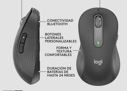 Mouse Logitech Signature M650 L Inalámbrico con Receptor | Diseño para Zurdos