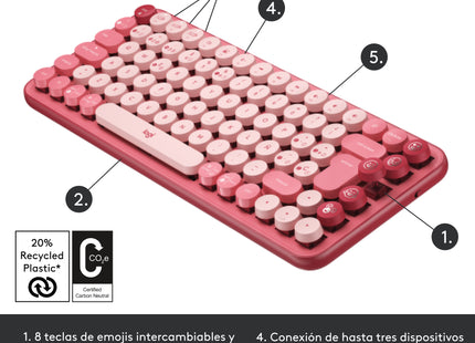 Teclado Logitech POP Keys conectado vía Bluetooth con múltiples dispositivos