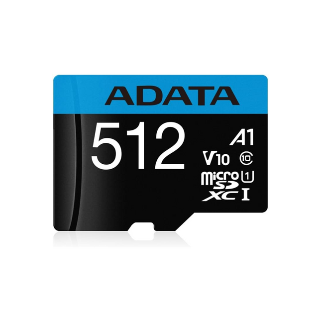 Memoria Micro SDXC ADATA | 512GB | Clase 10 | UHS-I U1 A1 | 100MB/s lectura | AUSDX512GUICL10A1-RA1