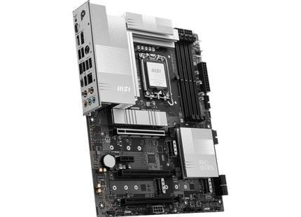Vista posterior de motherboard MSI Z890-P WiFi con panel de conectores I/O integrado
