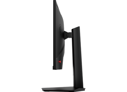 Vista trasera del monitor MSI G244PF E2 con diseño gaming y ventilación