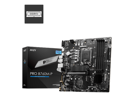 Motherboard MSI PRO B760M-P vista completa mostrando formato mATX compacto