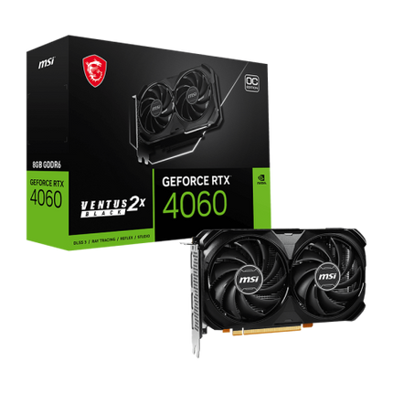 Tarjeta de Video MSI GeForce RTX 4060 Ventus 2X Black | 8GB OC