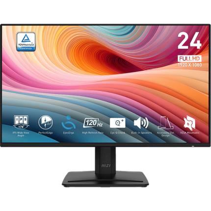 Monitor MSI PRO MP242A E2 | 23.8” | Full HD 1920 x 1080 | 120Hz | IPS | HDMI y DisplayPort