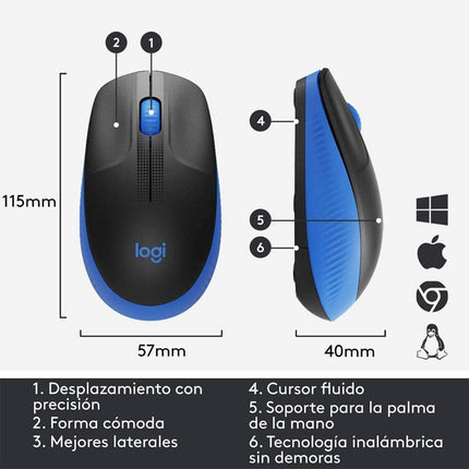 Mouse Logitech M190 | Inalámbrico | Con Receptor USB