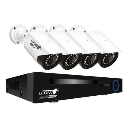 Kit de Seguridad Logan LX4FNR-4T5BBCR | 4 Cámaras | 4 Canales | DVR Full HD | Visión Nocturna