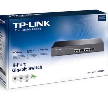 Switch TP-Link TL-SG1008 | 8 Puertos Gigabit | Plug and Play | Alta Velocidad de Red