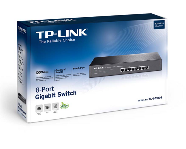 Switch TP-Link TL-SG1008 | 8 Puertos Gigabit | Plug and Play | Alta Velocidad de Red