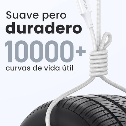 Cable UGREEN US264 | USB-C a USB-C | 1 Metro | Blanco