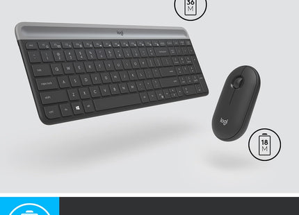 Teclado y Mouse Logitech MK470 | Inalámbrico | Diseño Ultra Delgado | Inglés