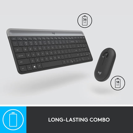 Teclado y Mouse Logitech MK470 | Inalámbrico | Diseño Ultra Delgado | Inglés
