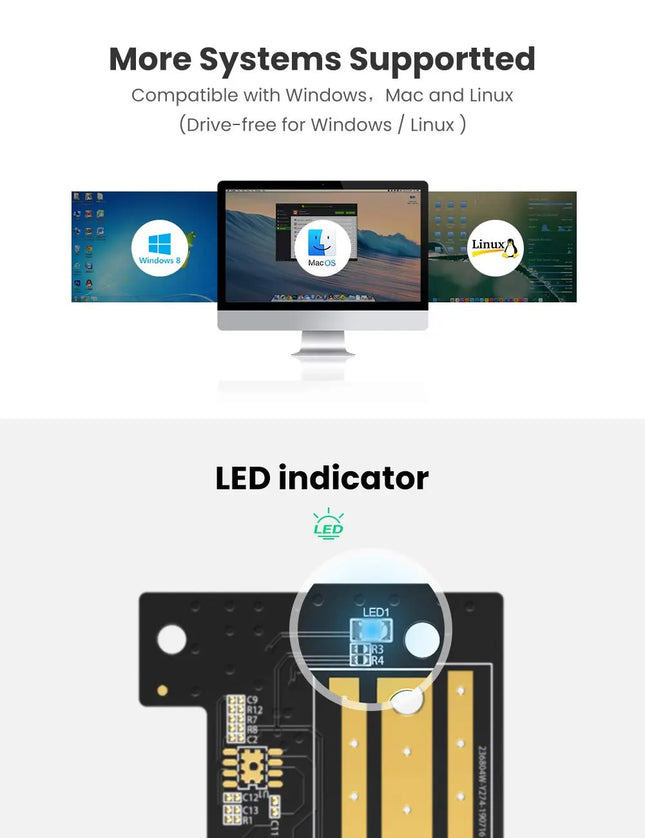 Adaptador PCIe 3.0 x4 M.2 NVMe UGREEN CM302, 70503