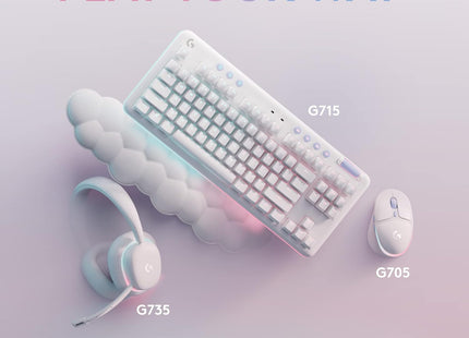 Reposamanos ergonómico acolchado del teclado gaming Logitech G715 para sesiones prolongadas