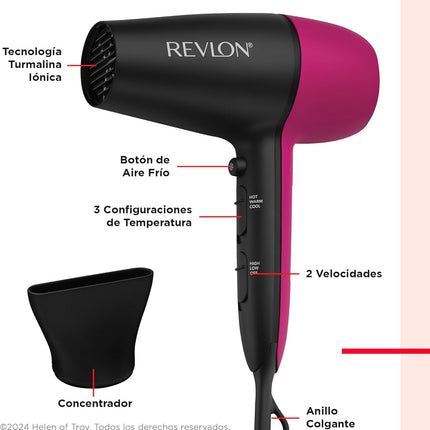 Secadora Iónica Perfect Match 1875W Revlon | Para secar y alisar tu cabello con menos frizz y más brillo