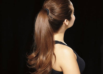 Cola Elástica Extra Gruesa Negra Revlon x15 | Para sujetar cabello abundante con firmeza y sin daños