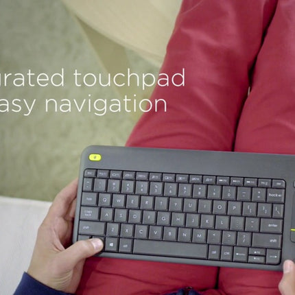 Teclado Inalámbrico Logitech K400 Plus | 70% Compacto | Touchpad Integrado | Inglés