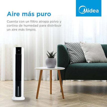 Ventilador Midea Ice Cool Tower MAC46TFBW‑CA | 42″ | AirCooler 2 en 1 | Blanco