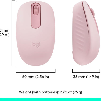 Mouse Inalámbrico Logitech M196 | Bluetooth | 1000 DPI | 910-007458 | Rosado