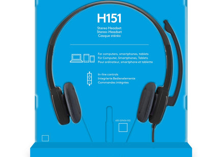 Headset Logitech H151 Stereo 3.5 Black | Cable 3.5mm | Sonido Estéreo