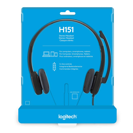 Headset Logitech H151 Stereo 3.5 Black | Cable 3.5mm | Sonido Estéreo