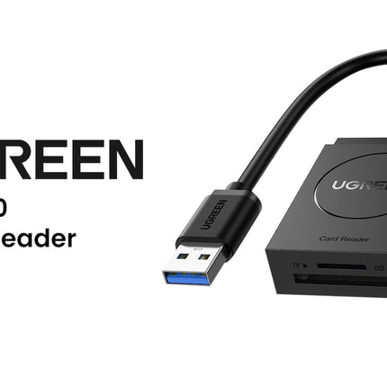 Lector de Tarjetas UGREEN CR127 | USB 3.0 | SD/TF | Alta Velocidad | Negro