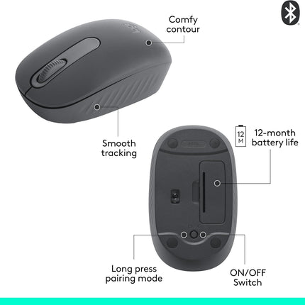 Mouse Inalámbrico Logitech M196 | Bluetooth | 1000 DPI | Negro | 910-007456