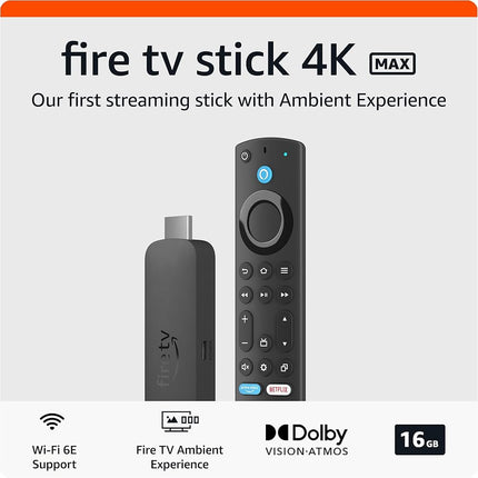 Amazon Fire TV Stick Max 4K | Streaming Device | Wi-Fi 6 | 4K