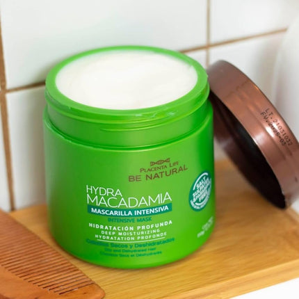 Mascarilla Hidratante Macadamia 350 g | Placenta Life | Hidratación profunda, brillo y frizz controlado con aceite de macadamia